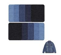 10pcs IronOn Patches Iron On Denim Cotton Patches Iron-On Repair Kit,Iron-on Jean Patches Inside & Outside Strongest Glue 100% Cotton,Jean Patches Classic for Clothes,Size 12.4cm x 9.7cm