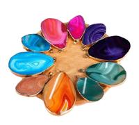 10pcs Irregular Natural Stone Quartz Druzy Agate Slice Pendant Necklaces -1pcs Rose Red Random