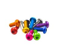 10pcs iso7380 aluminum button head screw M3 M4 M5 M6*5/6/8/10/12/16/20/25/30 colourful Aluminum hex socket round head screw(M4x12 10pcs,Pink)