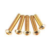 10Pcs ISO7380 M2 .5 M3 M4 M5 Alloy Steel Round Button Head Titanium Golden Colour Hex Socket Screw Length 4mm~35mm(M5x25mm 10Pcs)