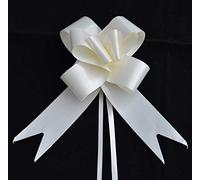 10pcs Ivory 50mm/5cm Large Ribbon Pull Bows for Party Wall, Gift Wraps, Christmas Trees, Wedding, Birthday Hampers Decoration Florist Pullbows