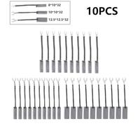 10Pcs J204 Carbon Brush Set for Diesel Generator and Electric Motor Alternator, Replacement Spare Parts Assorted Sizes 8x10x32mm 10x10x(12.5x12.5x32mm)