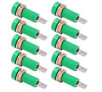 10pcs Jacks 4mm Panel Socket Brass ABS 4mm Banana Socket Mount Binding Post Connector Adapter Panel in Black for Electronic Instrument (Green)