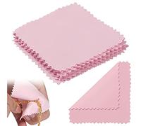 10PCS Jewelry Cleaning Cloth, Pink Polishing Cloth for Pearl Gold and Silver