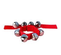 10PCS Jingle Bell Bracelet With Adjustable Strap Wrist Band Bells Fun Dancing Games Toy With Crisp Sounds For Kids for Dance Party(Red)
