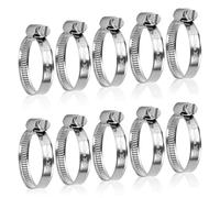10PCs Jubilee Clips 25-40mm,Hose Clips,Adjustable 304 Stainless Steel Hose Clamps,Pipe Clamps,Worm Drive Pipe Hose Clamps Clip,Jubilee Hose Clip for Exhaust Hose Pipe Fuel Line Garden Connections
