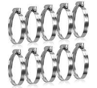 10PCs Jubilee Clips 40-60mm,Hose Clips,Adjustable 304 Stainless Steel Hose Clamps,Pipe Clamps,Worm Drive Pipe Hose Clamps Clip,Jubilee Hose Clip for Exhaust Hose Pipe Fuel Line Garden Connections