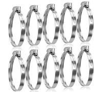10PCs Jubilee Clips 50-70mm,Hose Clips,Adjustable 304 Stainless Steel Hose Clamps,Pipe Clamps,Worm Drive Pipe Hose Clamps Clip,Jubilee Hose Clip for Exhaust Hose Pipe Fuel Line Garden Connections