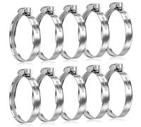 10PCs Jubilee Clips 60-80mm,Hose Clips,Adjustable 304 Stainless Steel Hose Clamps,Pipe Clamps,Worm Drive Pipe Hose Clamps Clip,Jubilee Hose Clip for Exhaust Hose Pipe Fuel Line Garden Connections
