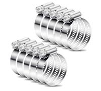 10PCS Jubilee Clips Assorted 21-44mm Hose Clamps Adjustable Hose Clips Stainless Steel Hose Pipe Clips Worm Drive Small for Flexible Exhaust Hose Pipe Washing Machine Garden Connections
