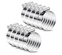 10PCS Jubilee Clips Assorted 21-44mm Hose Clamps Adjustable Hose Clips Stainless Steel Hose Pipe Clips Worm Drive Small for Flexible Exhaust Hose Pip