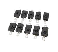 10Pcs KAN-28 1.5A/250V Flashlight Switch Self Locking SMD Type 18 x 12mm 2Pin-ON-OFF Black Push Button Switches IDGTTLDF