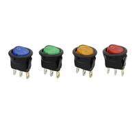 10Pcs KCD1 12V 20A / 220v 10A ON/OFF 20mm Round Rocker Switch LED(Red,DC 12V)
