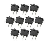 10Pcs KCD1 2 Pin Rocker Switch 10x15mm Push Button Switch SPST 3A 250V AC ON OFF Snap-In Boat Rocker Switches Black IDGTTLDF