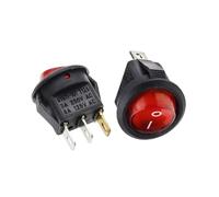 10PCS KCD1 2PIN 15mm On/Off Round Boat Rocker Switch DC AC 3A/250V Car Dashboard Track(Green)