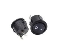 10PCS KCD1 2PIN 15mm On/Off Round Boat Rocker Switch DC AC 3A/250V Car Dashboard Track IDGTTLDF(2Pin ON-OFF black-01)