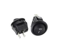10PCS KCD1 2PIN 15mm On/Off Round Boat Rocker Switch DC AC 3A/250V Car Dashboard Track IDGTTLDF(2Pin ON-OFF black)