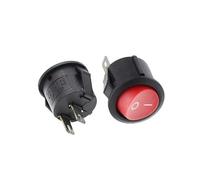 10PCS KCD1 2PIN 15mm On/Off Round Boat Rocker Switch DC AC 3A/250V Car Dashboard Track IDGTTLDF(2Pin ON-OFF Red-01)