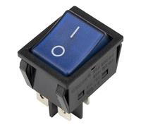 10pcs KCD4-201N-2 Perforate 30 X 22 Mm 20A 4 Pin ON - Off Boat Rocker Switch KCD4 Series Power Switch with 220V Light(Blu)