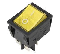 10pcs KCD4-201N-2 Perforate 30 X 22 Mm 20A 4 Pin ON - Off Boat Rocker Switch KCD4 Series Power Switch with 220V Light(Giallo)