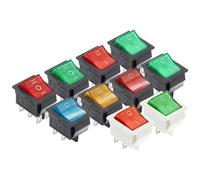 10Pcs KCD4 Rocker Switch ON-OFF 2 Position 4 / 6Pins With Light Power Switch 2 Position 16A 250VAC/ 20A 125VAC Ship Type Switch(Three gear reset)
