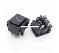 10Pcs KCD5 21X24mm 21 * 24mm 6 Pin 3 Position 6A/12A 250VAC ON-OFF-ON SPDT Snap in Black Rocker Switch IDGTTLDF