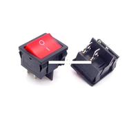 10Pcs KCD5 21x24mm 21 * 24mm Ship Type Switch Red 4 Pin 2 Position 6A/12A 250VAC ON-OFF Rocker Switch With a red light ICXLPMC