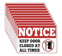 10PCS Keep Door Closed Sign Sticker Self-Adhesive Close Door Labels Vinyl Decals for Home Bathroom Bedroom Workplace Restaurant Business Indoor/Outdoor Use for Store Cafe and Shop