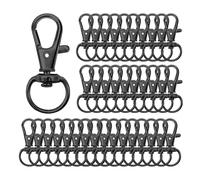 10Pcs Key Chain Clip Hooks Swivel Clasps Lanyard Snap Hook Lobster Claw Clasp for Keychain DIY Jewelry Crafts(32mm)(Black)