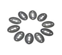 10pcs Keyhole Cover Oval Antique Bronze Hollow Pattern Connectors Old Chinese Style Cabinet Vertical Beaded Jewelry Box W/Screws for Cabinets, Drawers