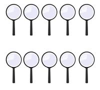 10PCS Kids Magnifying Glass, Handheld Magnifying Glass, for Enlarge Font, Hunting Minibeasts Bugs and Studying Insects, Party Kids Birthday Gift(Black Plastic）