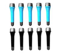 10Pcs Kids Microphone, 5.71x1.46 Inch Simulated Wireless Plastic Fake Toy Microphone for Birthday Party Favors Pretend Play Costume Prop, Black + Blue