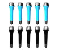 10Pcs Kids Microphone, 5.71x1.46 Inch Simulated Wireless Plastic Fake Toy Microphone for Birthday Party Favors Pretend Play Costume Prop, Black + Blue