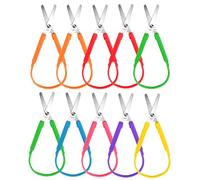 10pcs Kids Scissors 13.5cm - Adaptive Design Loop Scissors - Self-Opening Safety Scissors for Kids Children Schools Special Need