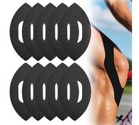 10Pcs Kinesiology Tape for Knees Precut Kinesiology Tape Waterproof & Elastic Strong Athletic Pre Cut Tape for Knee Shoulders Ankles Wrists Support & Stability Breathable & Comfortable (Black)