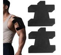 10pcs Kinesiology Tape for Shoulder, Waterproof Muscle Tape Precut Strips Breathable Elastic Pre Cut Athletic Accessories for Body Fitness Shoulder Support Sports & Physical Relaxation (Black)