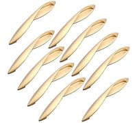10pcs Kitchen Cupboard Handles, 128mm Gloden B Pull Door Handle, Zinc Alloy Cabinet Handles ,Leaf Shape Furniture Door Pull Handles for Home Bedroom Wardrobe Dresser