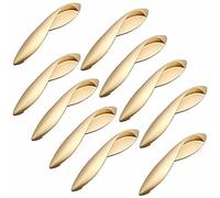 10pcs Kitchen Cupboard Handles, 96mm Gloden B Pull Door Handle, Zinc Alloy Cabinet Handles ,Leaf Shape Furniture Door Pull Handles for Home Bedroom Wardrobe Dresser