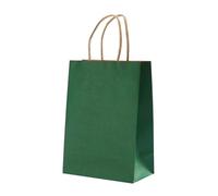 10Pcs Kraft Bag Paper Bags Reusable Grocery Shopping For Packaging Craft Wedding Business Party(Dark green)