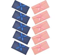 10Pcs Kraft Paper Envelopes with Ribbons,Ribbon Bow Kraft Paper Envelope,Ribbon Vintage Invitation Card Envelopes,for Greeting Cards, Festival Supplies, Birthday/Party/Wedding Invitations