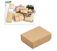 10PCS Kraft Paper Jewelry Boxes with Sponge Square Decorative Earring Packaging for Weddings Parties and Elegant Cardboard Display Cases for Necklaces Bracelets and Rings