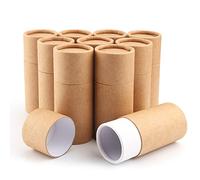 10Pcs Kraft Paperboard Tubes,1 Oz/30ml Empty Round Cardboard Box Tube Container with Lid for Essential Oil Bottle Packaging,Gift Paper Tube,Jewelry,Pencils,Tea Coffee,Crafts Project-Not Push-UP