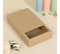 10Pcs Kraft Present Gift Box, Rectangle Cardboard Gift Box 22 * 16 * 4.5cm, Textured Brown Paper Present Boxes for Christmas, Birthday, Scarf, Gloves, Sock, Panties, Accessories