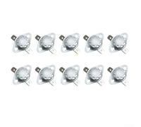 10Pcs KSD302 Snap Action Thermostat Switch, 16A AC250V Temperature Control, 30C to 350C Range for Microwave Kettle Refrigerator Overheat Protection (130℃)