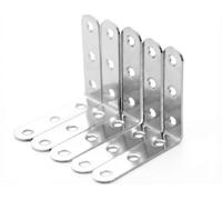 10PCS L Brackets Corner Brace 90 Degree, Stainless Steel Angle Brackets with 60 Screws, 4.7 x 4.7cm Right Angle Joint Fixing Plates for Wood, Shelves, Furniture, Repair and DIY Support