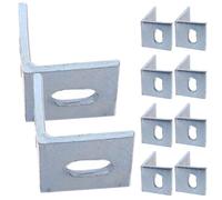 10pcs L Shaped 90 Degree Corner Bracket Galvanized Steel | Slotted Holes, 0.39 Inch Bolts, 4mm Thickness, Silver Finish, Construction and DIY Projects