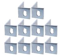 10pcs L Shaped Corner Braces 4mm Galvanized Steel | Right Angle Joints, Slotted Holes for 0.39 Inch Bolts, Silver Finish, Furniture Making and Construction