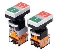 10pcs LA38-11D/RG Push Button Switch 22mm(SilverContactNoLight,AC220V)