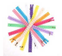 10PCS Lace Zippers 30cm, Sewing Lace Zippers, Nylon Coil Flower Zipper, Crochet Zipper with Holes, Zippers Lace Nylon Finish Zipper for Sewing Wedding Dress