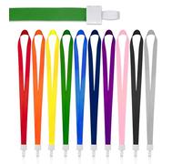 10PCS Lanyard Neck Strap Office Lanyards for Neck Lanyard Badge Flat Office Landyard for Id Card Badge Holder Universal Polyester with Silicone Swivel Hook for Keys Holding Name Badge ID Card Colorful